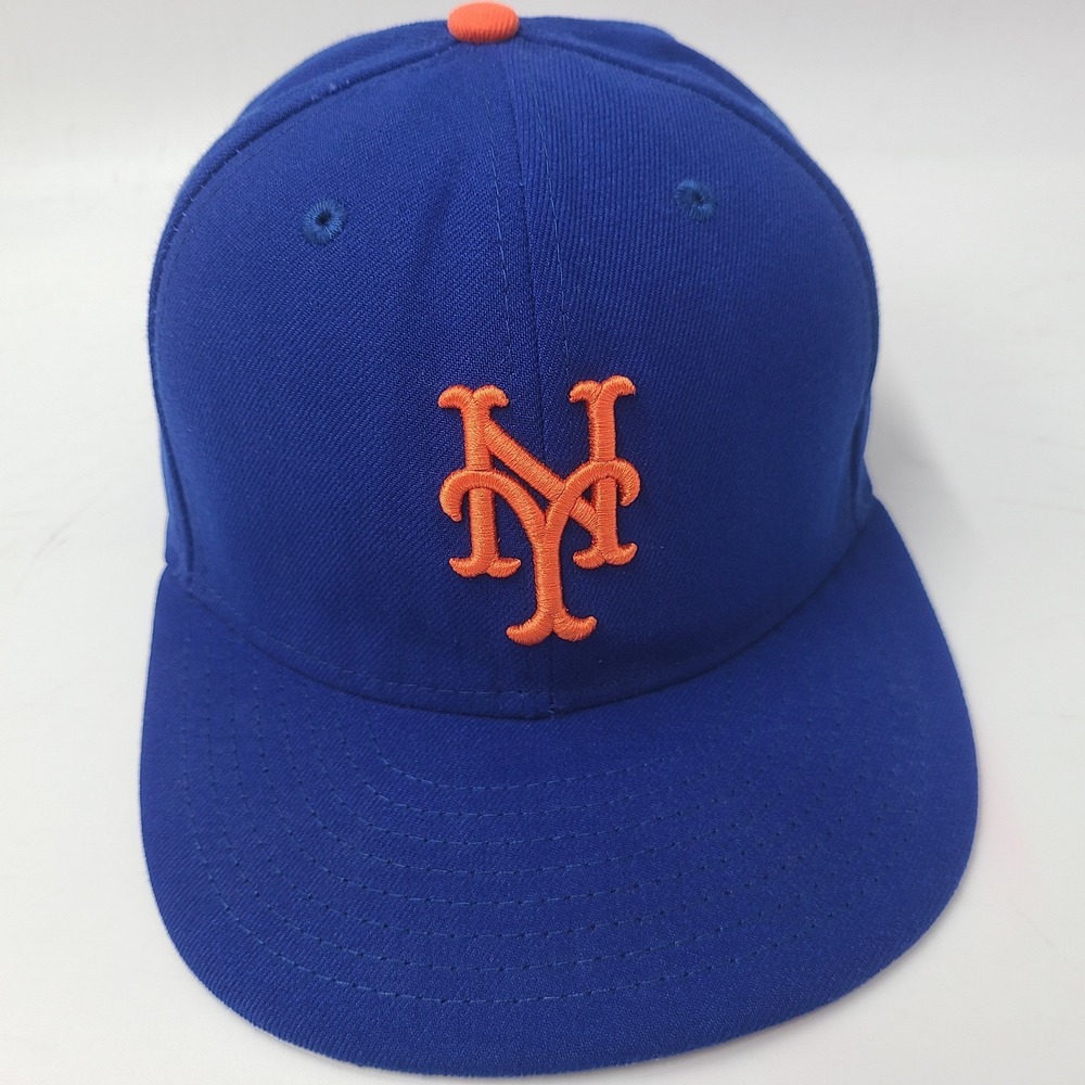 New York Mets Hat Fitted 7 New Era 59Fifty Blue MLB 50th Anniversary Patch Men